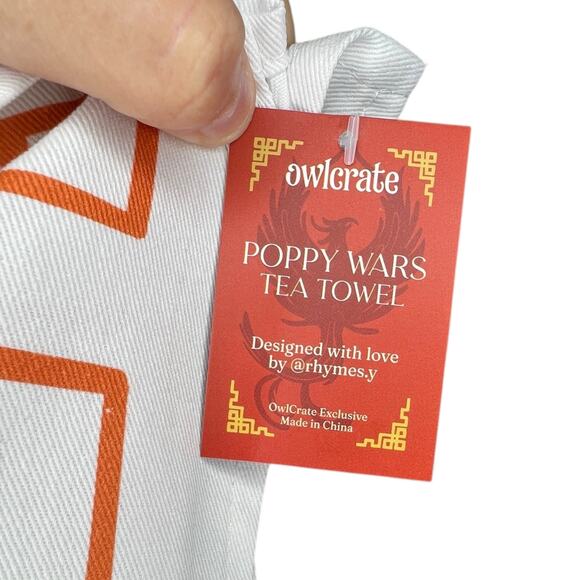OwlCrate The Poppy War Tea Towel - R.F. Kuang July 2025 'Born from the Ashes' - Picture 4 of 10